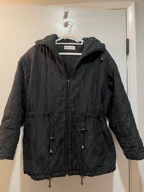 100% Silk Vintage Black Quilted Women's Jacket